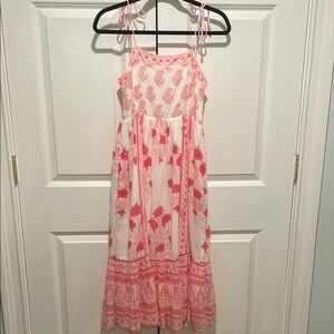 Oliphant Pink and White Floral Maxi Dress